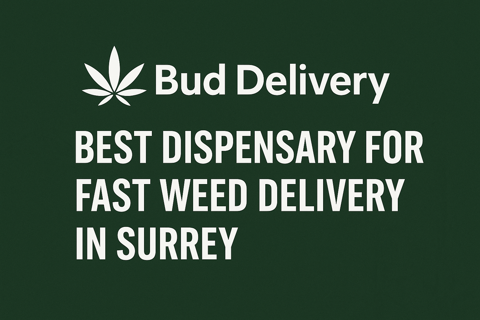Why Bud Delivery Is the Best Dispensary for Fast Weed Delivery in Surrey